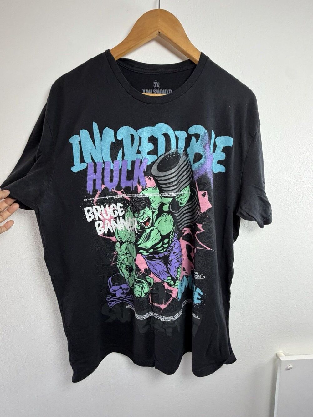 Superfresh Incredible Hulk Bruce Banner Men’s 2XL Graphic T-Shirt Marvel